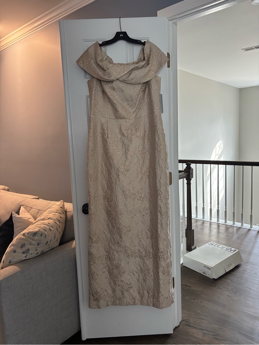 Elegant Ivory Off-Shoulder Evening Gown